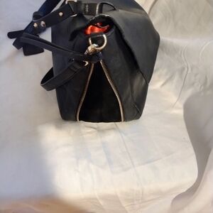 Zara Black Satchel with Silver Accents